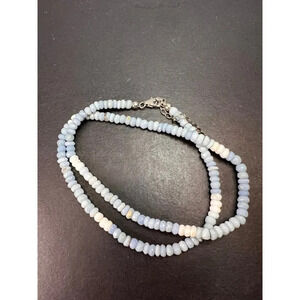 Shaded blue opal necklace with sterling silver clasp